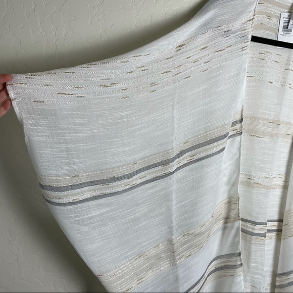 Torrid Ivory Metallic Neutral Stripe Ruana NWT - Picture 5 of 10